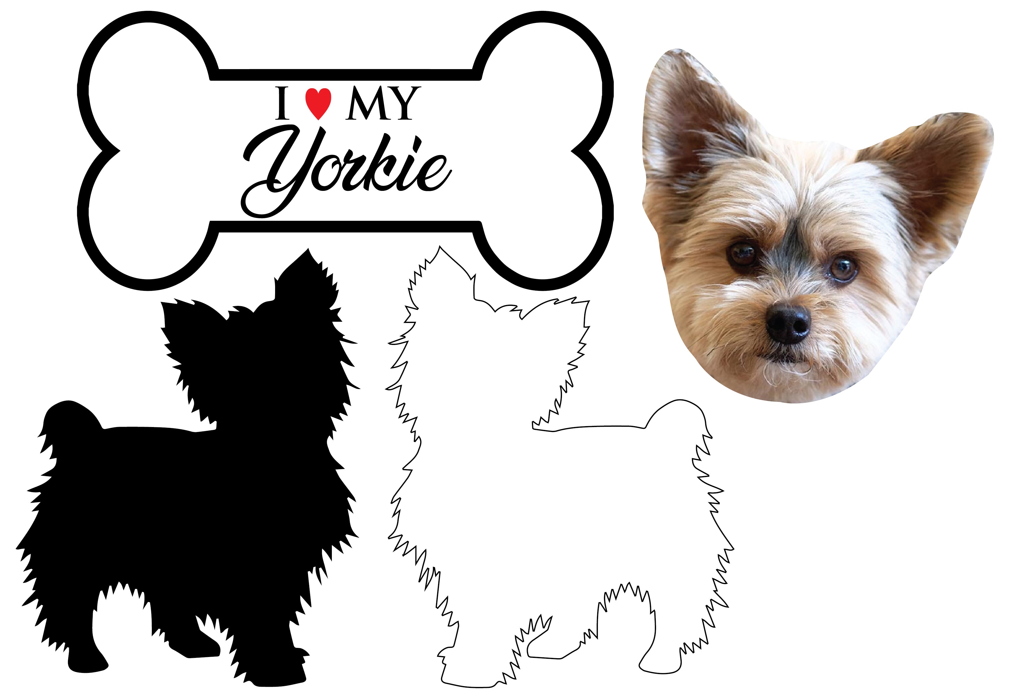 Yorkie - Dog Breed Decals (Set of 16) - Sizes in Description