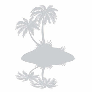 2 Palm Island - Coastal Design Series - Etched Decal