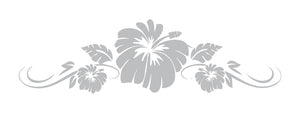 Hibiscus and Vine Motif Design 3 - Coastal Design Series - Etched Decal