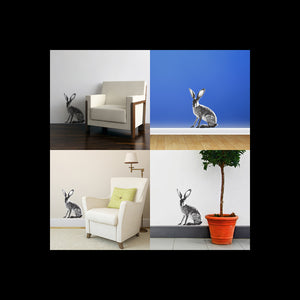 Pen and Ink Style Jack Rabbit Wall Decal