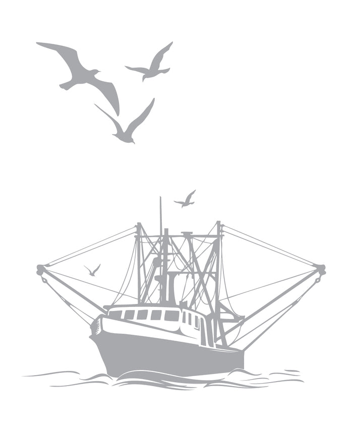 Gulls Headed to Lunch - Coastal Design Series - Etched Decal