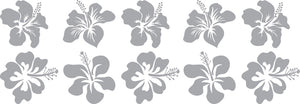 10 Hibiscus Blossom - Coastal Design Series - Etched Vinyl Decal Set