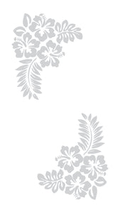 2 Hibiscus Blossom Corners - Coastal Design Series - Etched Decal