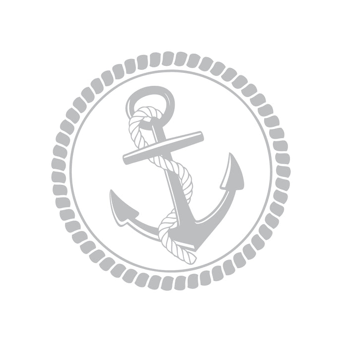 Anchor with Rope Circle Border - Coastal Design Series - Etched Decal