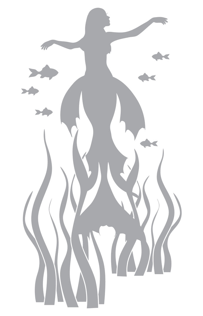 Mermaid Rising from the Kelp - Coastal Design Series - Etched Decal