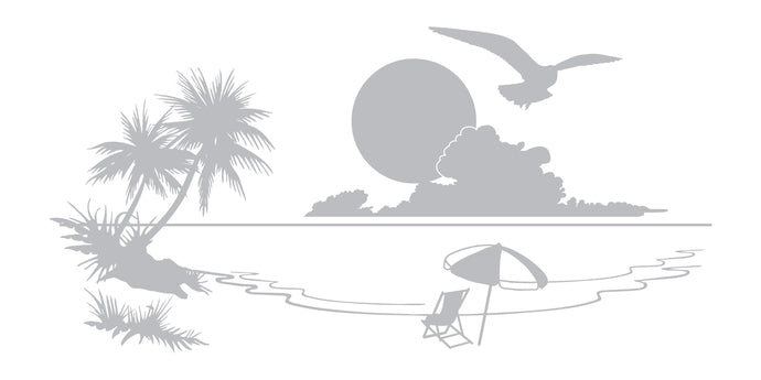Seagull Sunset - Coastal Design Series - Etched Decal
