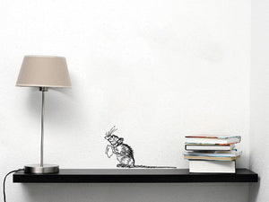 Cute Rat Wall Decal - Pen and Ink Style