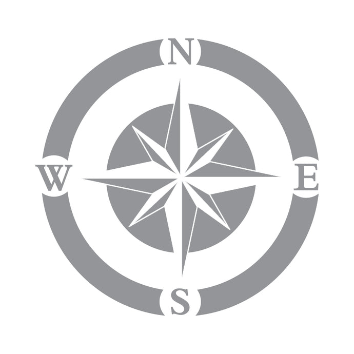 Compass Rose Design One - Coastal Design Series - Etched Decal
