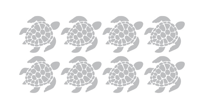 8 Sea Turtles - Coastal Design Series - Etched Decal