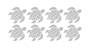 8 Sea Turtles - Coastal Design Series - Etched Decal