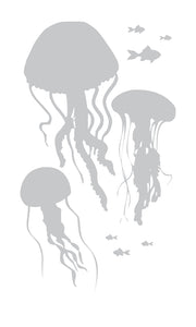 Jellyfish and Fish - Coastal Design Series - Etched Decal