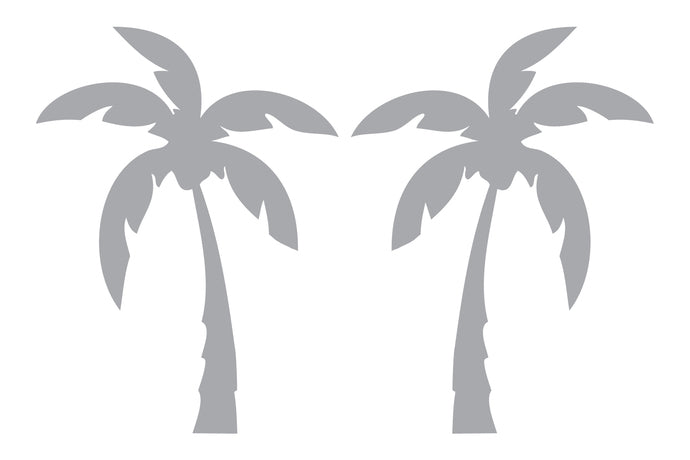 2 Stylized Palms - Coastal Design Series - Etched Decal