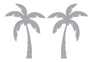 2 Stylized Palms - Coastal Design Series - Etched Decal