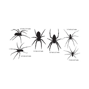 6 House Spiders Decal Set