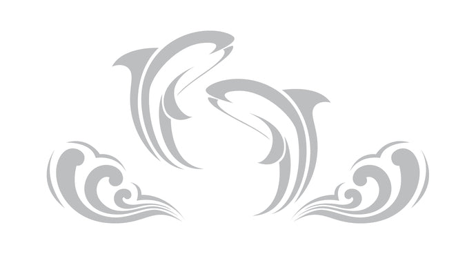 Two Dolphins Two Waves - Coastal Design Series - Etched Decal