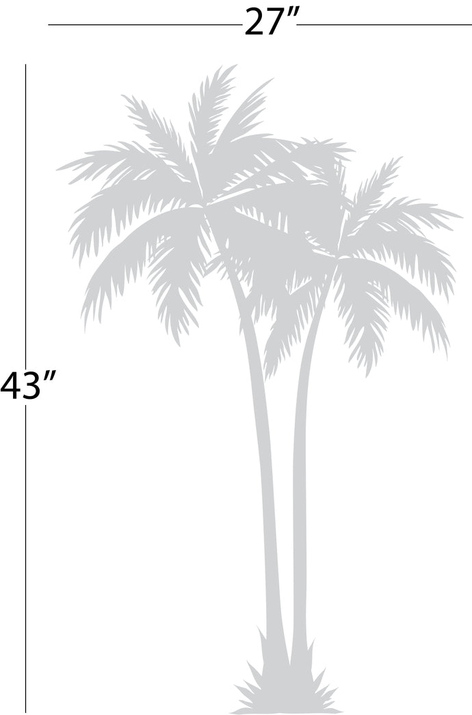 Large 2 Palms - Coastal Design Series - Etched Decal