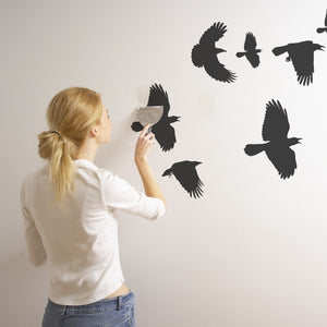 Flock of Crows Wall Decals - 35" tall x 58" wide