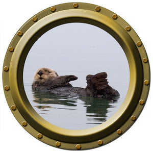 The Lazy Sea Otter Porthole Wall Decal
