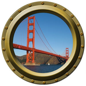 Golden Gate Bridge Porthole Wall Decal
