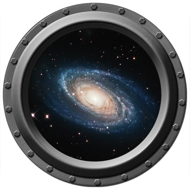 A Spiral Galaxy Seen Through A Porthole Wall Decal