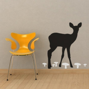 Fawn Amongst the Mushrooms Wall Decal