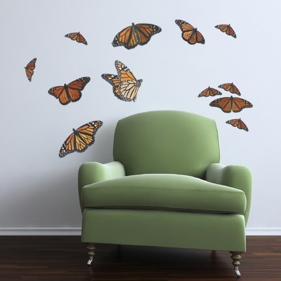 Monarch Butterfly Decal Set - Sizes shown in Second Example Image