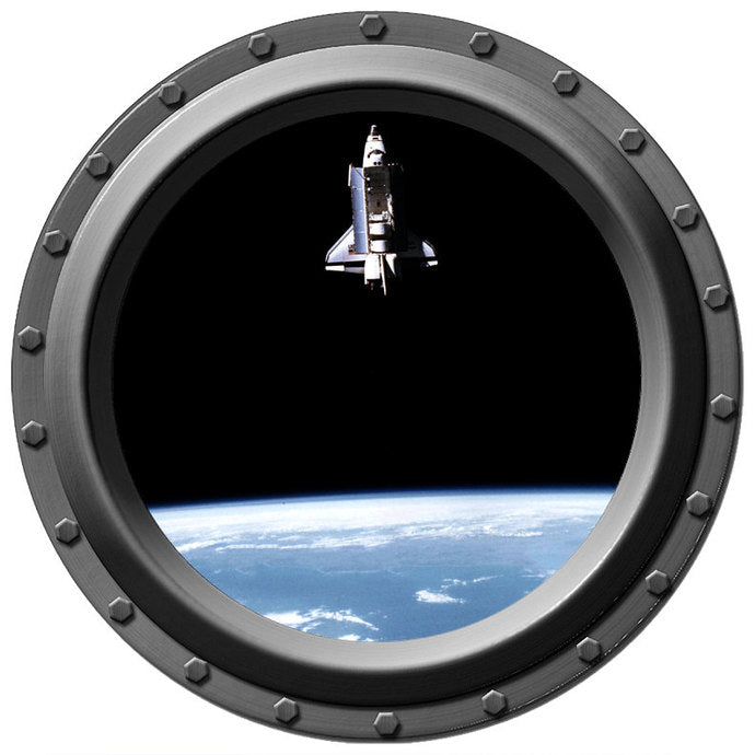The Shuttle Over the Earth Porthole Decal