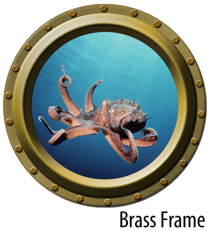 Octopus Porthole Wall Decal