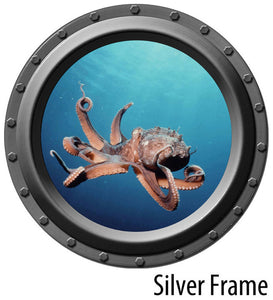 Octopus Porthole Wall Decal