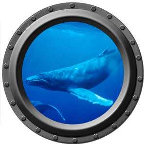 Humpback Whale Porthole Wall Decal