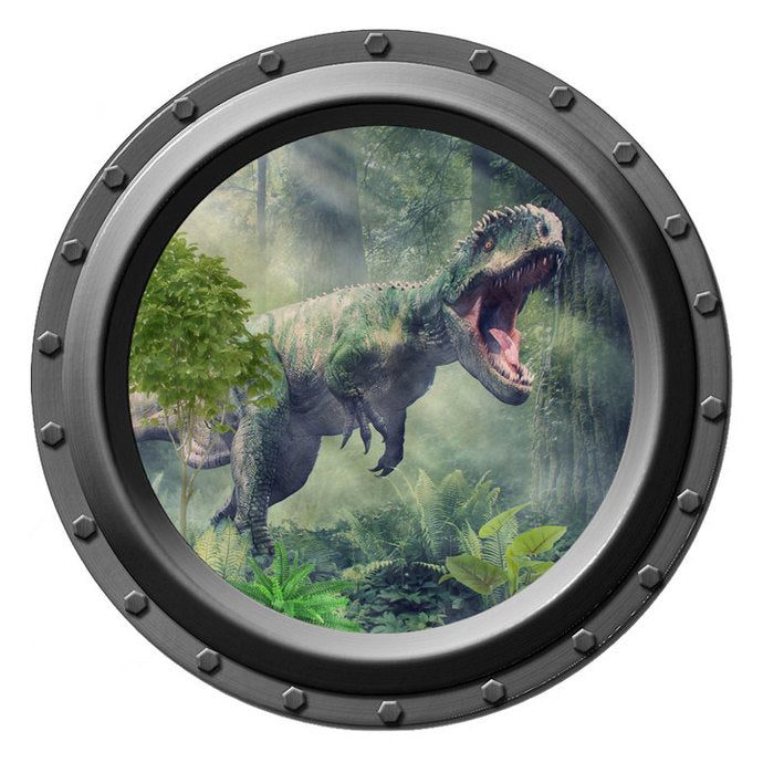 T Rex Dinosaur Porthole Wall Decal