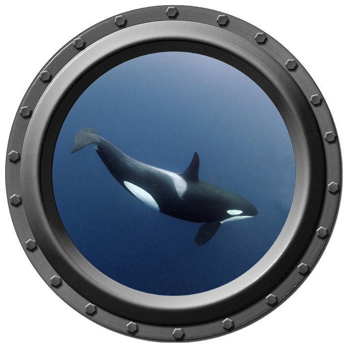 The Solitary Orca Porthole Wall Decal
