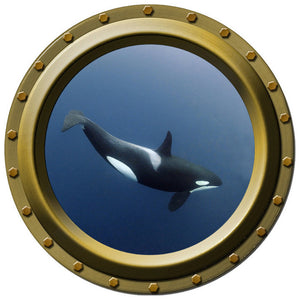 The Solitary Orca Porthole Wall Decal