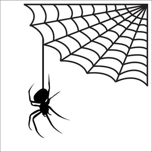Spider Hanging from Web Wall Decal - 22" tall x 20" wide
