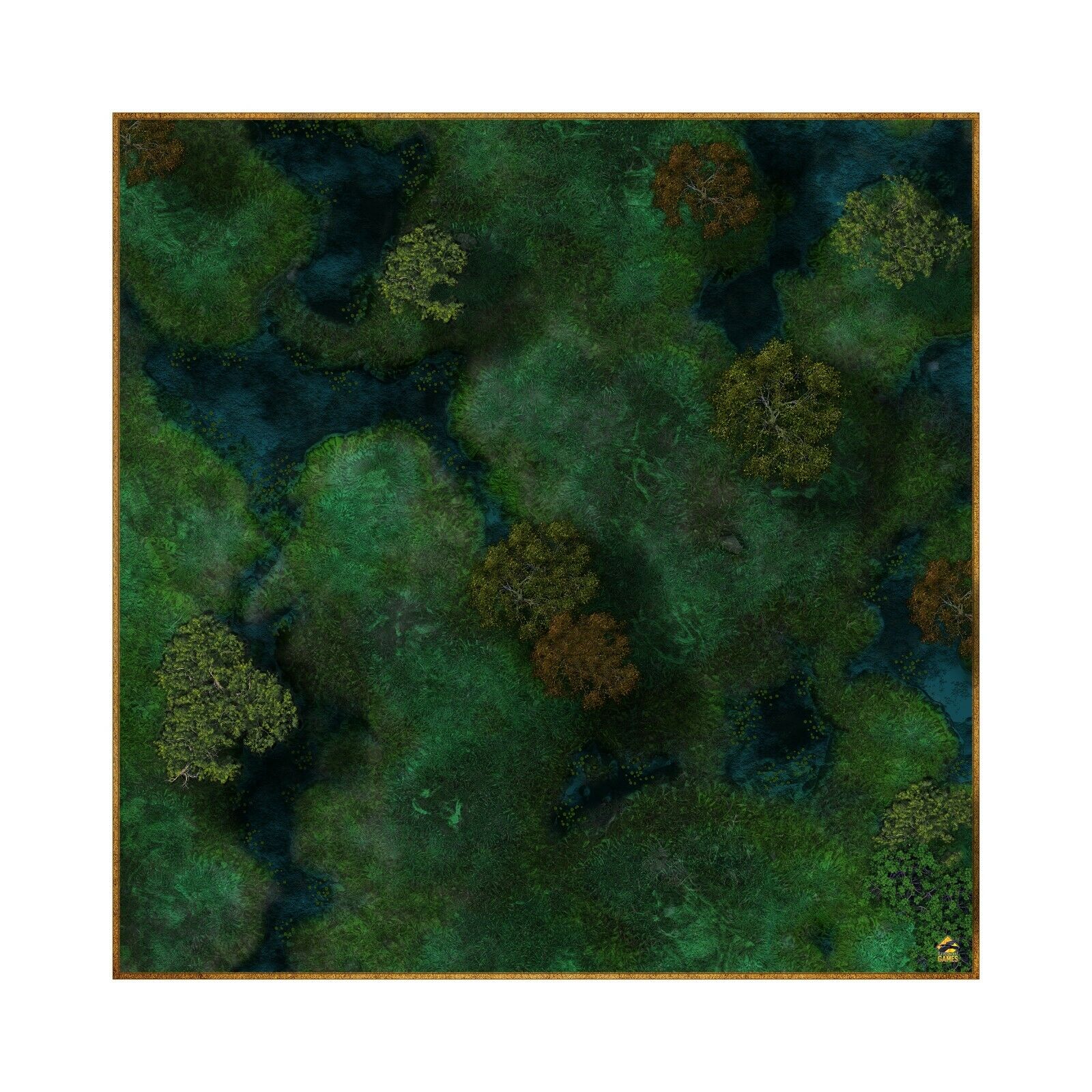 Swamp Designs 001 - 36" x 36" Battle Mat for Table Top RPGs, Dungeons and Dragons, Pathfinder Etc.